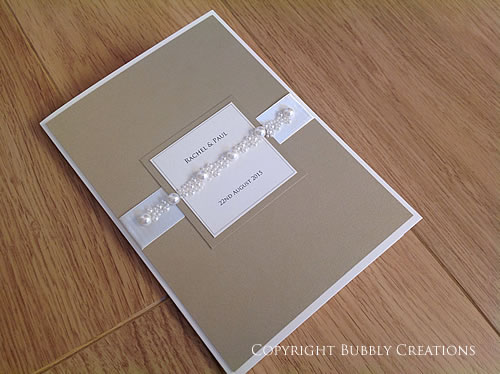 Wedding Order of Service Booklet in Gold with pearls